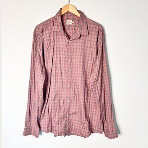 Faherty Movement Shirt Plaid Button Down Red Men's XXL